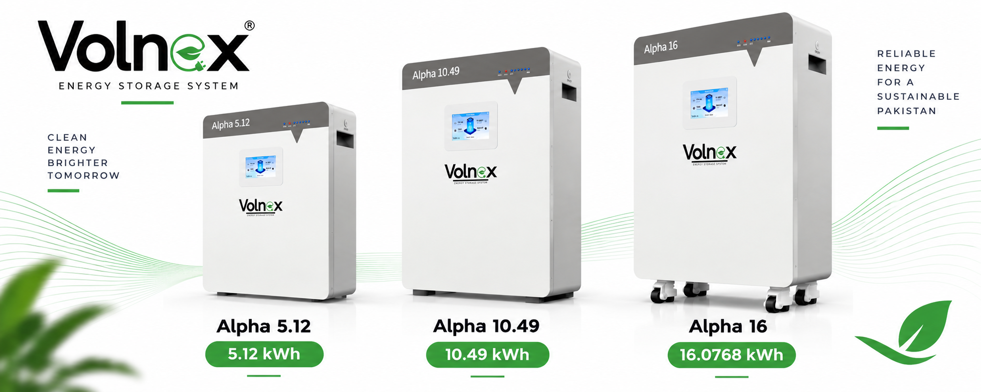 Volnex Alpha Series — 5.12, 10.49, And 16 Kwh Lfp Batteries For Solar In Pakistan